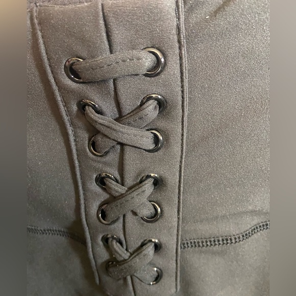 NWOT weworewhat solid black lace up biker shorts size Medium. - Picture 4 of 4